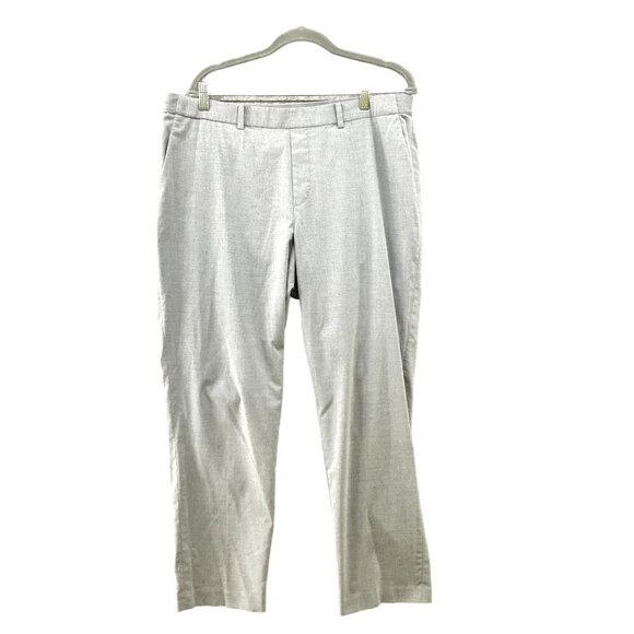 Uniqlo Smart Ankle Pants Trousers Womens XXL Gray Pull On Straight Lightweight - Picture 1 of 8